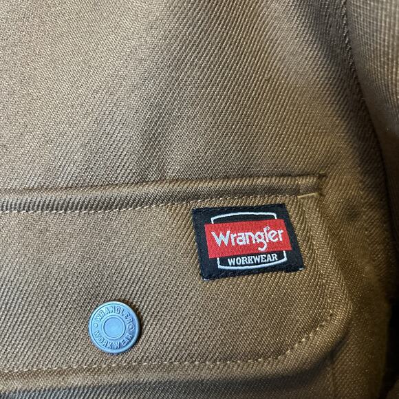 Wrangler Workwear Jacket Mens S Duck Canvas Hooded Lined Chore Barn Coat - Picture 2 of 7